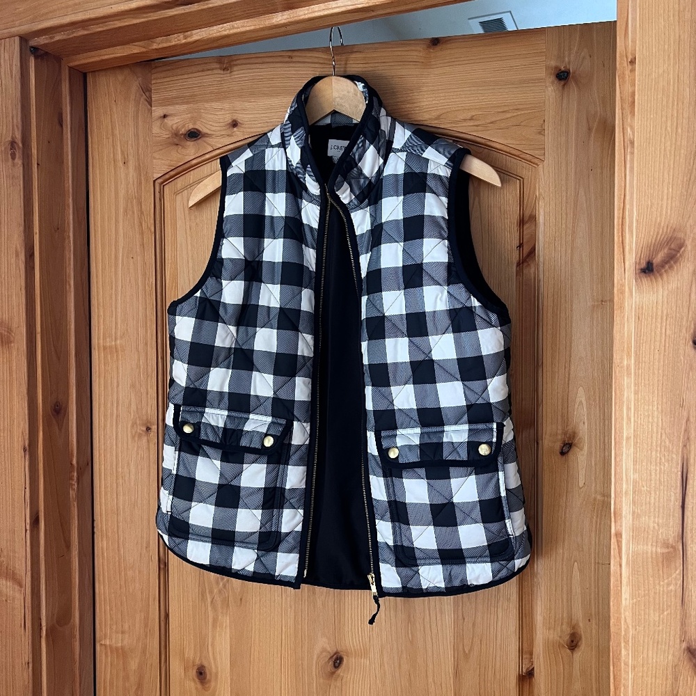 J Crew Plaid Puffer Vest